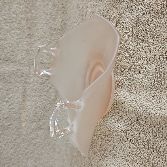 Vintage Pink Satin Lancaster Depression Glass Tray Two Handles T12 - Picture 1 of 7